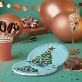 フェスティバルクレフティツリークリスマスパーティー紙プレート ペーパープレート