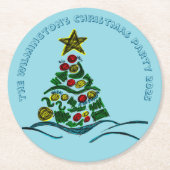 フェスティバルクレフティツリークリスマスパーティー ラウンドペーパーコースター (正面)