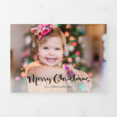 フェスティバルクールスモダンクリプトマルチフォト 三つ折りクリスマスカード (カバー)