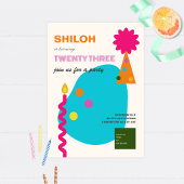 フェスティバルグラフィック形状誕生日ろうそく 招待状