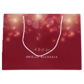 フェスティバルグラムレッド《写真》ぼけ味グリッタースパークルズと名前 ラージペーパーバッグ (正面)