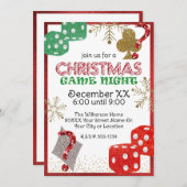 フェスティバルグリッタークリスマスゲームナイトパーティー 招待状 (正面/裏面)