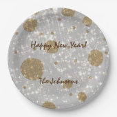 フェスティバルグリッターハッピー新年 ペーパープレート (正面)