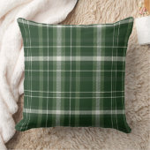 フェスティバルグリーンとアーストーンニュートラルプレイドデザイン クッション (ブランケット)