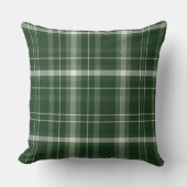 フェスティバルグリーンとアーストーンニュートラルプレイドデザイン クッション (正面)