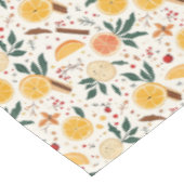 フェスティバルグリーンとオレンジの柑橘類とシナモン テーブルクロス (アングル)