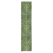 フェスティバルグリーンとゴールドフォイル冬の雪片 ショートテーブルランナー (正面)