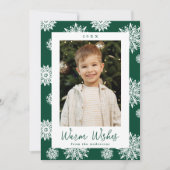 フェスティバルグリーンとホワイトスノーフレーク写真 シーズンカード (正面)