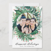 フェスティバルグリーンとレッドクリスマスホリデーフォトカード シーズンカード (正面)