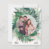 フェスティバルグリーンとレッドクリスマスホリデーフォトカード シーズンカード (正面)