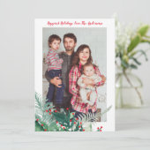 フェスティバルグリーンとレッドクリスマスホリデーフォトカード シーズンカード (スタンド正面)