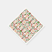 フェスティバルグリーンアンドレッドカースキークリスマストインデナー スタンダードカクテルナプキン (角)