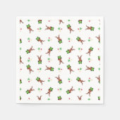 フェスティバルグリーンアンドレッドカースキークリスマストインデナー スタンダードカクテルナプキン (正面)