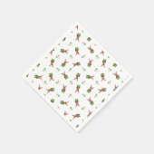 フェスティバルグリーンアンドレッドカースキークリスマストインデナー スタンダードカクテルナプキン (角)