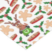 フェスティバルグリーンアンドレッドカースキークリスマストインデナー テーブルクロス (アングル)