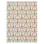 フェスティバルグリーンアンドレッドカースキークリスマストインデナー テーブルクロス (正面)