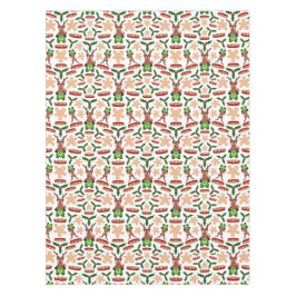 フェスティバルグリーンアンドレッドカースキークリスマストインデナー テーブルクロス