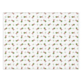 フェスティバルグリーンアンドレッドカースキークリスマストインデナー テーブルクロス (正面(横))