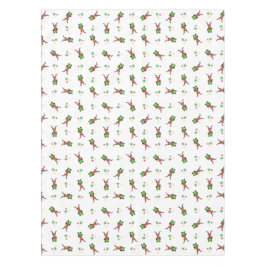 フェスティバルグリーンアンドレッドカースキークリスマストインデナー テーブルクロス