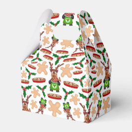 フェスティバルグリーンアンドレッドカースキークリスマストインデナー フェイバーボックス