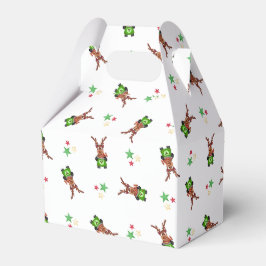 フェスティバルグリーンアンドレッドカースキークリスマストインデナー フェイバーボックス