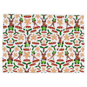 フェスティバルグリーンアンドレッドカースキークリスマストインデナー ラージペーパーバッグ (裏面)