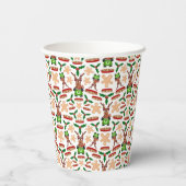 フェスティバルグリーンアンドレッドカースキークリスマストインデナー 紙コップ (裏面)