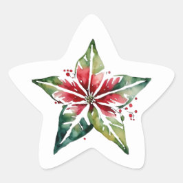 フェスティバルグリーンアンドレッドクリスマスホリデー 星シール