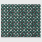 フェスティバルグリーンアンドレッドプレイドコージーホリデイ ラッピングペーパー (フラット)