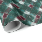 フェスティバルグリーンアンドレッドプレイドコージーホリデイ ラッピングペーパー (ロールコーナー)