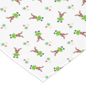 フェスティバルグリーンアンド金ゴールドカスキークリスマストインデナー ショートテーブルランナー (コーナー)