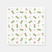 フェスティバルグリーンアンド金ゴールドカスキークリスマストインデナー スタンダードカクテルナプキン (正面)