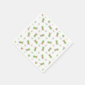 フェスティバルグリーンアンド金ゴールドカスキークリスマストインデナー スタンダードカクテルナプキン (角)