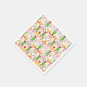 フェスティバルグリーンアンド金ゴールドカスキークリスマストインデナー スタンダードカクテルナプキン (角)