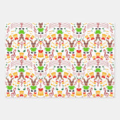 フェスティバルグリーンアンド金ゴールドカスキークリスマストインデナー ラッピングペーパーシート (正面3)