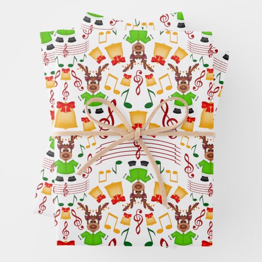 フェスティバルグリーンアンド金ゴールドカスキークリスマストインデナー ラッピングペーパーシート (インサイチュ)
