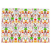 フェスティバルグリーンアンド金ゴールドカスキークリスマストインデナー ラージペーパーバッグ (裏面)