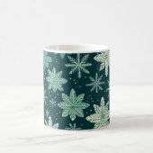 フェスティバルグリーンイエロースノーフレークホリデーパターン コーヒーマグカップ (中央)