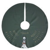 フェスティバルグリーンエレガントシックとおもしろい冬の動物 ブラッシュドポリエステルツリースカート (正面)