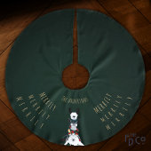 フェスティバルグリーンエレガントシックとおもしろい冬の動物 ブラッシュドポリエステルツリースカート