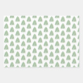 フェスティバルグリーンクリスマスツリーウォーターカラーホリデー ラッピングペーパーシート (正面3)