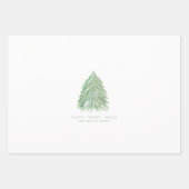 フェスティバルグリーンクリスマスツリーウォーターカラーホリデー ラッピングペーパーシート (正面)