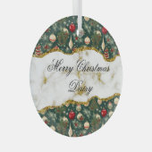 フェスティバルグリーンクリスマスツリーデコレーションカスタム ガラスオーナメント (正面右)