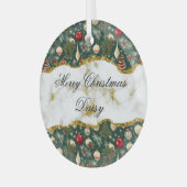 フェスティバルグリーンクリスマスツリーデコレーションカスタム ガラスオーナメント (正面左)