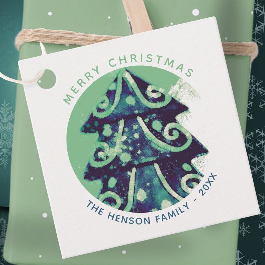 フェスティバルグリーンクリスマスツリーファミリーホリデー フェイバータグ