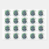 フェスティバルグリーンクリスマスツリーファミリーホリデー ラッピングペーパーシート (正面)