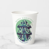 フェスティバルグリーンクリスマスツリーファミリーホリデー 紙コップ (裏面)
