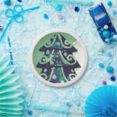 フェスティバルグリーンクリスマスツリーホリデイズ ペーパープレート (パーティー)