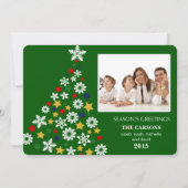 フェスティバルグリーンクリスマスツリーホリデイフォトカード シーズンカード (正面)