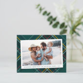 フェスティバルグリーンクリスマスプレイド1枚 シーズンポストカード (スタンド正面)